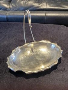 Grape/fruit Dish Holder Silver Plate T W & Sons Pelican Mark C1850 Fluted Edge - Picture 1 of 19