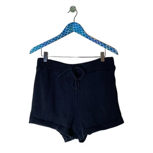 REFORMATION schwarze Sanzo Bio-Baumwolle Rippstrick Kordelzug Shorts Größe Medium - Bild 1 von 6