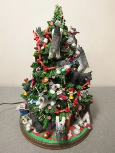 Danbury Mint Miniature Schnauzer Dog Christmas Tree - Broken Ears Missing Star - Picture 1 of 14