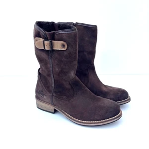 LEVIS Cuero Gamuza Mujer Botas Altas UK4.5 Marrón Polar Sherpa - Imagen 1 de 8