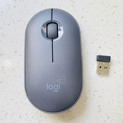Logitech M355 Graphite Wireless Mouse with Bluetooth Receiver Silent Slim Tested - Image 1 of 4