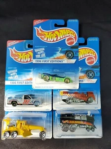 HOT WHEELS 1996 Lot of 5 Chevy 1500, Rail Rodder, Dogfighter, Street Cleaver + - Picture 1 of 7