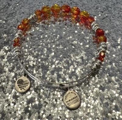 Pulseira de contas de cristal laranja Alex and Ani Energy - Imagem 1 de 3