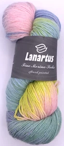 Lanartus Merino Sock Yarn Hand Painted Dyed Pink Blue Yellow - Picture 1 of 9