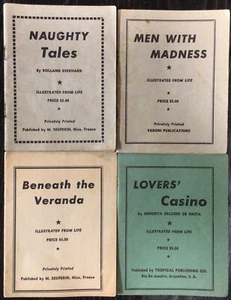 Vintage 4 Bücher für Erwachsene Freche Geschichten Männer mit Wahnsinn unter der Veranda Casino - Bild 1 von 4