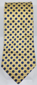 Corbata para hombre Daniel Cremieux amarillo azul lunares 58,5" seda hecha en EE. UU. - Imagen 1 de 3