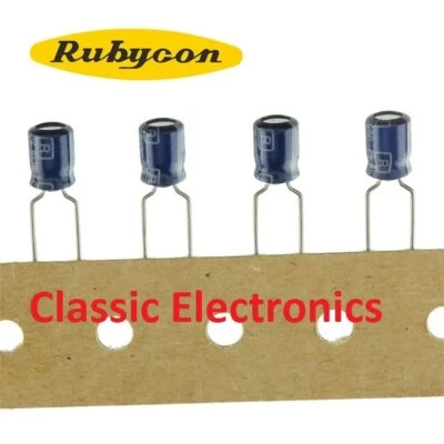 Rubycon 4.7uF 50 Volt 85C Compact Radial Lead Electrolytic Capacitor USA Seller