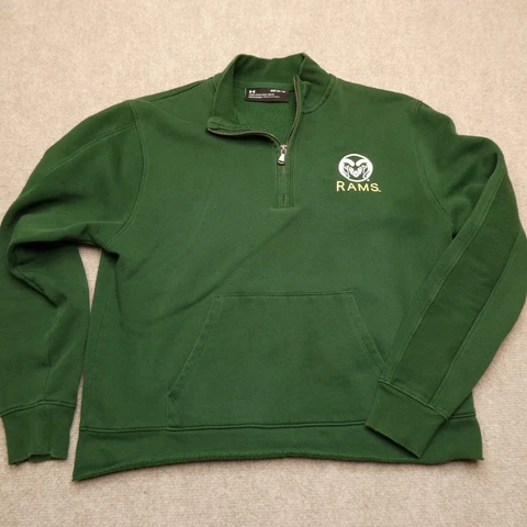 Colorado State Rams CSU Under Armour Shirt Adult Medium 1/4 Zip Green Fleece Men Cover