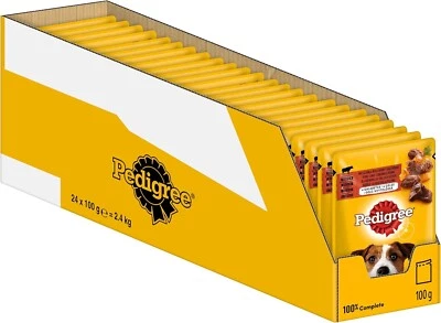 24x100 g PEDIGREE Nassfutter mit Rind und Leber in Gelee adulte Hunde - Bild 1 von 4