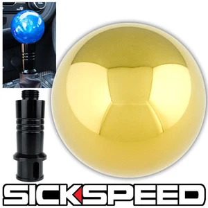 24K GOLD 175G GUMBALL SHIFT KNOB & AUTO/AUTOMATIC ADAPTER FOR GEAR SHIFTER KIA - Picture 1 of 1