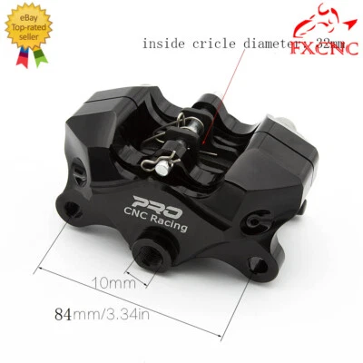 Pinza de freno universal CNC cilindro motocicleta bomba hidráulica 2 pistones aluminio Foto 1 de 4