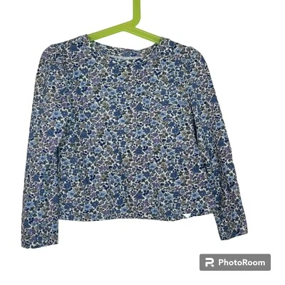 Gap Playtime Favorites Top, Girls 6YRS, Blue, Purple, Green Floral, Cotton, EUC - Image 1 of 4