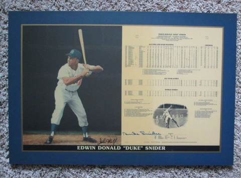 VINTAGE DUKE SNIDER LIMITED  AUTOGRAPH SIGNED PLAQUE COPE COLLECTION JSA COA Cover