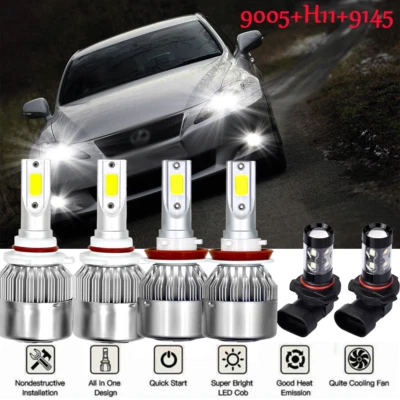 Para Lexus IS250 IS350 2006-2010 - 6 PIEZAS 6000k Faros LED + Kit Bombillas Antiniebla Foto 1 de 4