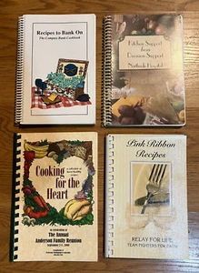 Lot 4 Spiral Cookbooks Church Community Homemakers Recipes Food - Picture 1 of 1