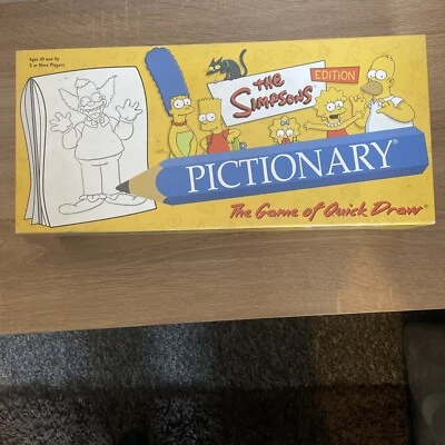 The Simpsons Edition Pictionary Game By USAopoly Rare Board Game Family Fun - Image 1 of 4