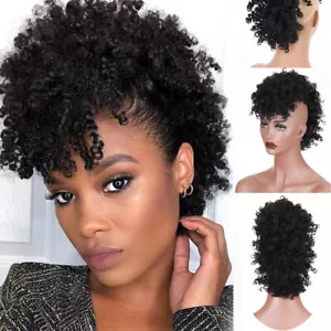 Women Curly Kinky Short Hair Wigs African Wavy Afro Brazilian Naturally Full Wig - Picture 1 of 5