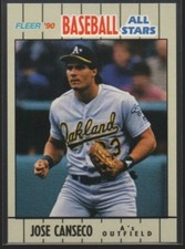 Jose Canseco 1990 Fleer Baseball All-Stars #4  Oakland Athletics