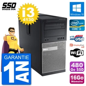 PC Tour Dell OptiPlex 9020 Intel Core I3-4130 RAM 16GB SSD 480GB Windows 10 Wifi - Bild 1 von 3