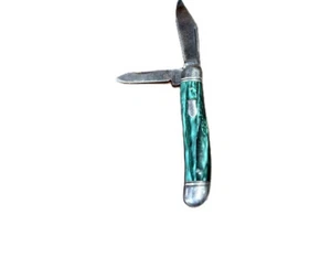 Coltello tascabile vintage Imperial Prov RI USA manici verde ghiaccio schiacciato - Foto 1 di 8