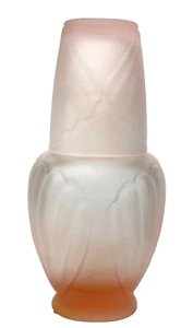 Vintage Crabtree & Evelyn Pink Peach Satin Glass Tumble Up Bedside Carafe London - Picture 1 of 10