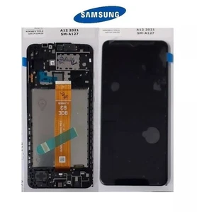 Display LCD ORIGINALE Samsung A12s SM-A127 Nero – Frame + Flat Arancione - Foto 1 di 1