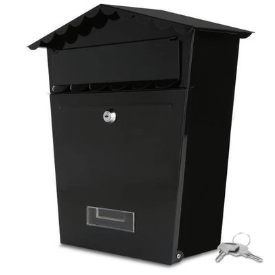 SereneLife Wall Mount Locking Mailbox Galvanized Steel 14.1in x 13.2in x 5.2in - Image 1 of 4