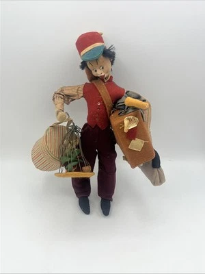 RARE FIND Vintage Doll Roldan Klumpe Bellhop with Accessories & Luggage - Image 1 of 4