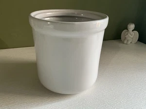 GHA große & schwere weiß glasierte Keramik Küchenutensilien Topf Halter Vase - Bild 1 von 7
