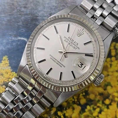 1968 Vintage Rolex Oyster Perpetual 36mm Datejust White Gold Bezel Clean & Chic - Image 1 of 4