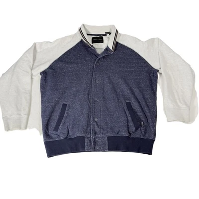 Chaqueta Sean John Fleece Shacket Broches Hombres XXXL (3XL) Azul Jaspeado Gris Bolsillos Foto 1 de 4