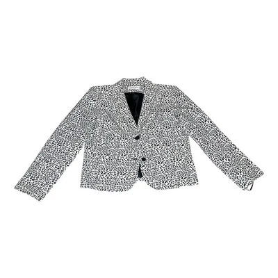 NWT Calvin Klein Women's Black White Leopard Print Casual Blazer Jacket Size 16 - Image 1 of 4