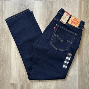 Levi's 514 gerade Passform Herrenjeans 36 x 32 blau dunkle Waschung niedrig Stretch Denim neu mit Etikett - Bild 1 von 15