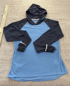 Nike Hooded Athletic Running Shirt 608860 Blue Dri Fit Reflective Women's Medium - Picture 1 of 10