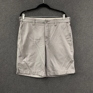 Wrangler Mens Size 34 Chino Shorts Grey Twill Mid Rise Pockets Zip Fly Casual - Picture 1 of 12