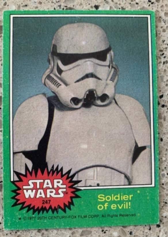 STORM TROOPER EVIL EMPIRE STAR WARS 1977 GREEN SERIES FOUR CARD #247 - Изображение 1 из 1
