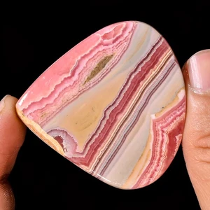 Natural Rhodochrosite Gemstone 103.30 Cts Pear Cabochon 46x47x4 mm Loose Gems - Picture 1 of 7