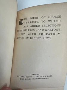 RARE 1890s "The Poems of George Herbert" Canterbury Poets Series - Picture 1 of 8