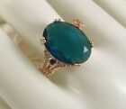 Vintage Jewellery Gold Ring London Topaz White Sapphires Antique Deco Jewelry V