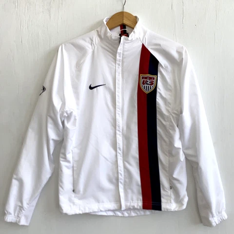 NIKE USA Soccer Team Zip up Jacket Logo Pockets Lined Size S Cover