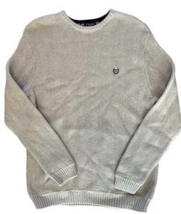 Chaps Men’s Sweater Crew Neck Cotton Size M Beige - Picture 1 of 10