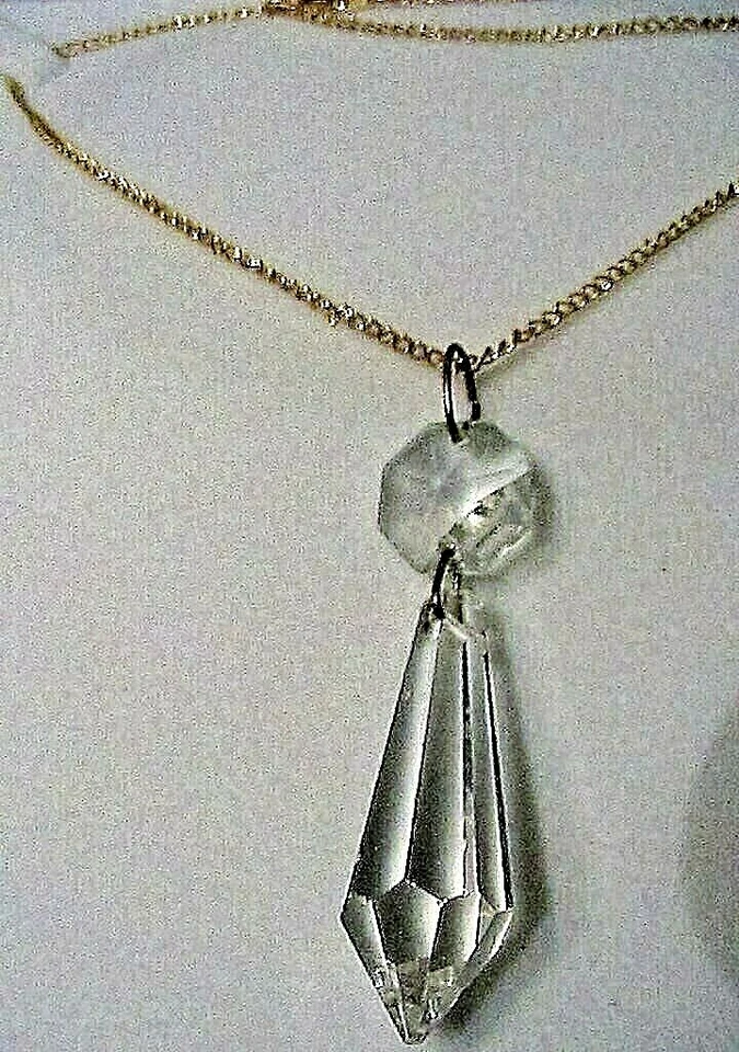 Collana donna con goccia di cristallo Swarovski argento dorato anallergico NUOVA - Immagine 1 di 1