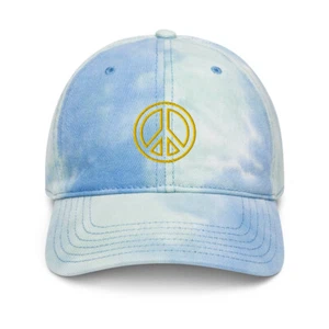 Tie dye embroidered hat "Peace" - Picture 1 of 8