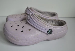 Zoccoli in gomma viola glitter slip on bambina foderati crocband taglia 12 (C12) Crocs - Foto 1 di 6