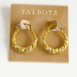 Nuevos pendientes de aro retorcidos Talbots de 26 mm regalo moda mujeres fiesta vacaciones joyería - Imagen 1 de 3