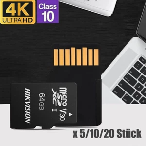 LOT 3/510/20Stück Micro SD Speicherkarte 64GB Class10 Speicherkarte Tablet Handy - Zdjęcie 1 z 12