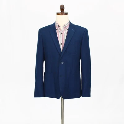 Abrigo Blazer Chaqueta Original Penguin 40R Azul Deportivo Sólido 2B Poliéster Foto 1 de 4