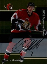 2001-02 (SENATORS) BAP Signature Series Autographs Gold #7 Chris Phillips