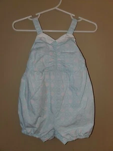 Janie and Jack 6-12 Bubble Romper Halter Top Teal Coral Bow Back - Picture 1 of 9