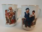 Norman Rockwell 1982 The Lighthouse Keepers Daughter, The Toy Maker Mug Cups (2)